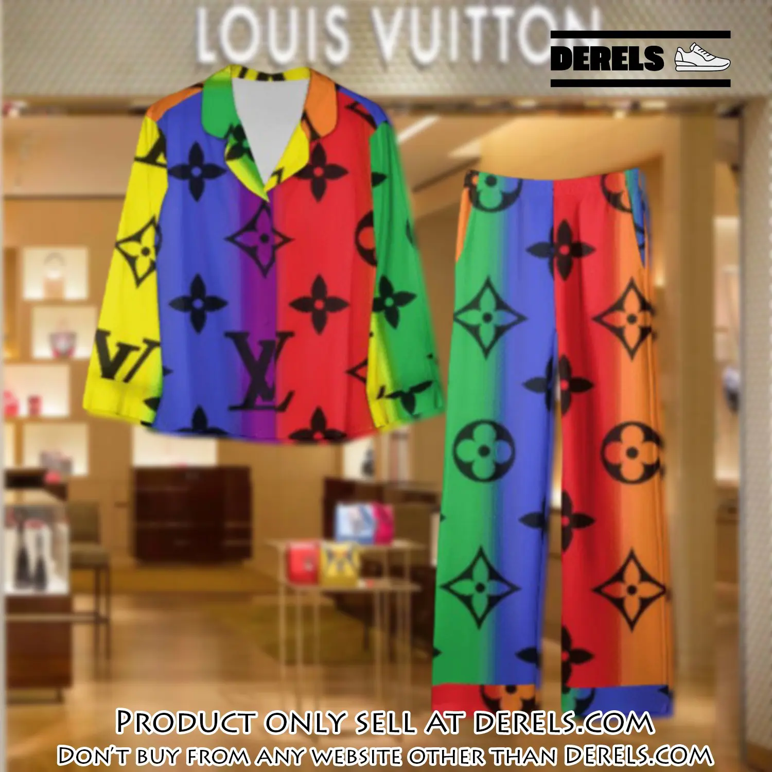 Trending luxury lv satin pajama set pjs1110 dr3430323